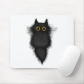 可愛おもしろいい黒猫イエローアイズ猫好き猫ママ マウスパッド (マウス)
