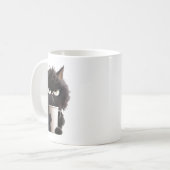 可愛おもしろいい黒猫コーヒ怒ー コーヒーマグカップ (正面左)