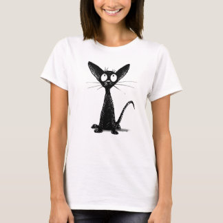 可愛おもしろいい黒猫ファッション Tシャツ