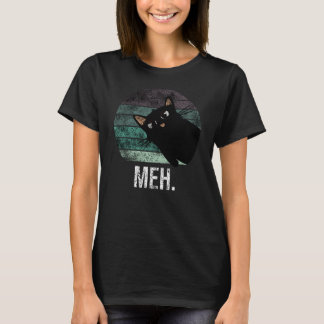可愛おもしろいい黒猫meh Tシャツ