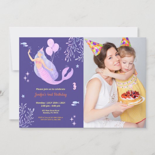 可愛おもしろいい | キッズフォト誕生日 招待状 (正面)