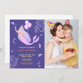 可愛おもしろいい | キッズフォト誕生日 招待状 (正面/裏面)