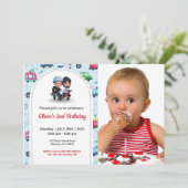 可愛おもしろいい | キッズフォト誕生日 招待状 (スタンド正面)