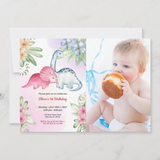 可愛おもしろいい | キッズフォト誕生日 招待状 (正面)