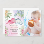 可愛おもしろいい | キッズフォト誕生日 招待状 (正面/裏面)