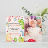 可愛おもしろいい | キッズフォト誕生日 招待状 (スタンド正面)