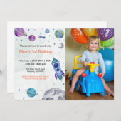 可愛おもしろいい | キッズフォト誕生日 招待状 (正面/裏面)