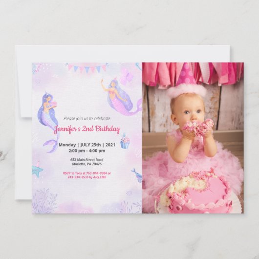 可愛おもしろいい | キッズフォト誕生日 招待状 (正面)