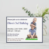 可愛おもしろいい | キッズフォト誕生日 招待状 (スタンド正面)