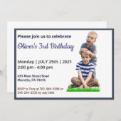 可愛おもしろいい | キッズフォト誕生日 招待状 (正面/裏面)