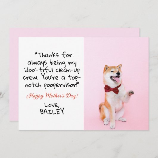 可愛おもしろいい |ペットカスタムフォトドッグマザーズのデイカード シーズンカード (正面/裏面)