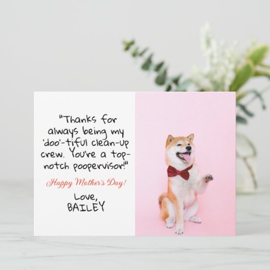 可愛おもしろいい |ペットカスタムフォトドッグマザーズのデイカード シーズンカード (スタンド正面)