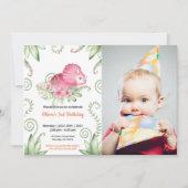 可愛おもしろいい |ボーイズ写真誕生日招待状 招待状 (正面)