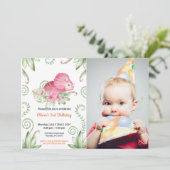 可愛おもしろいい |ボーイズ写真誕生日招待状 招待状 (スタンド正面)