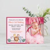 可愛おもしろいい |女子フォト誕生日招待状 招待状 (スタンド正面)