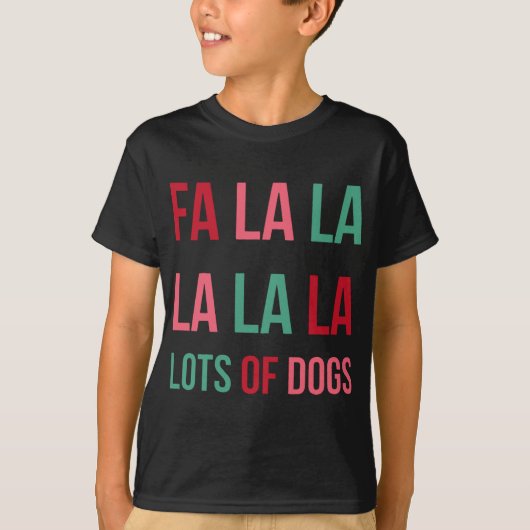 可愛おもしろいいFa la laラロット犬クリスマスドッグ値リスト Tシャツ (正面)