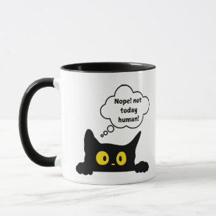 可愛おもしろいいNo Not Today人間ねこマグカップ マグカップ
