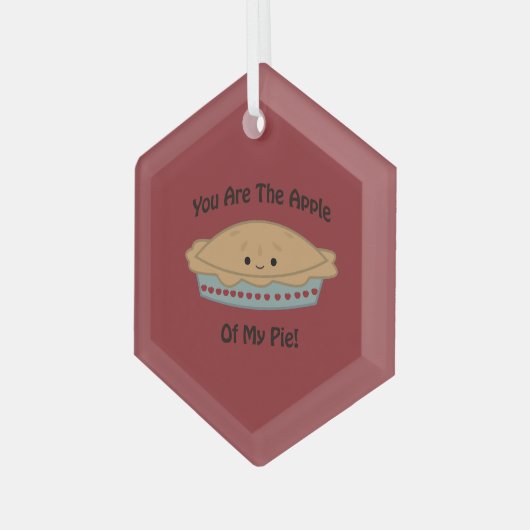 可愛おもしろいくてアップルオブマイパイ ガラスオーナメント (正面左)