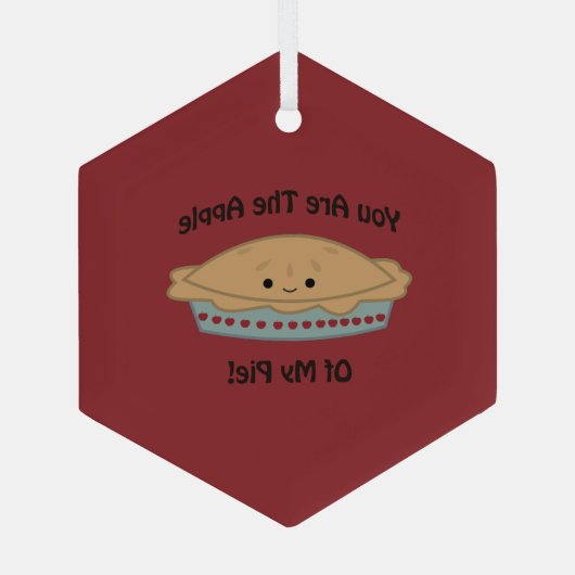 可愛おもしろいくてアップルオブマイパイ ガラスオーナメント (裏面)