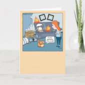 可愛おもしろいくて悪い破壊猫誕生日 カード (正面)