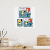 可愛おもしろいくて疲れた犬 ポスター (キッチン)