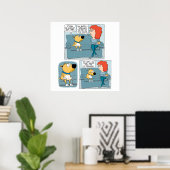 可愛おもしろいくて疲れた犬 ポスター (ホームオフィス)