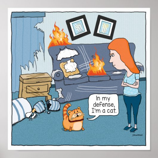 可愛おもしろいくて腐った破壊猫 ポスター (正面)