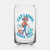可愛おもしろいガーリーい子なし猫レディーカマラハリス ガラス缶 (裏面)