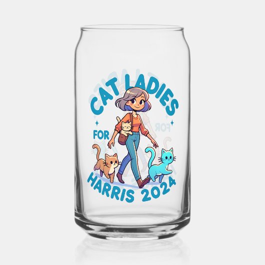 可愛おもしろいガーリーい子なし猫レディーカマラハリス ガラス缶 (裏面)