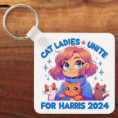 可愛おもしろいガーリーい子なし猫レディーユナイト・ハリス キーホルダー (正面)
