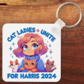 可愛おもしろいガーリーい子なし猫レディーユナイト・ハリス キーホルダー (裏面)