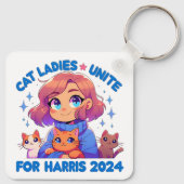 可愛おもしろいガーリーい子なし猫レディーユナイト・ハリス キーホルダー (裏面)