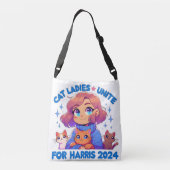 可愛おもしろいガーリーい子なし猫レディーユナイト・ハリス クロスボディバッグ (裏面)