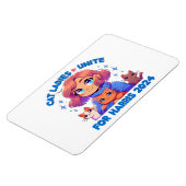 可愛おもしろいガーリーい子なし猫レディーユナイト・ハリス マグネット (左側)