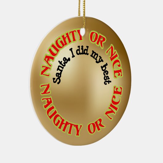 可愛おもしろいユーモアのあるいいけないい私は赤くした セラミックオーナメント (右)