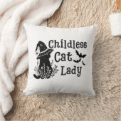 可愛おもしろい不気味いハロウィンの子なし猫レディ クッション (ブランケット)