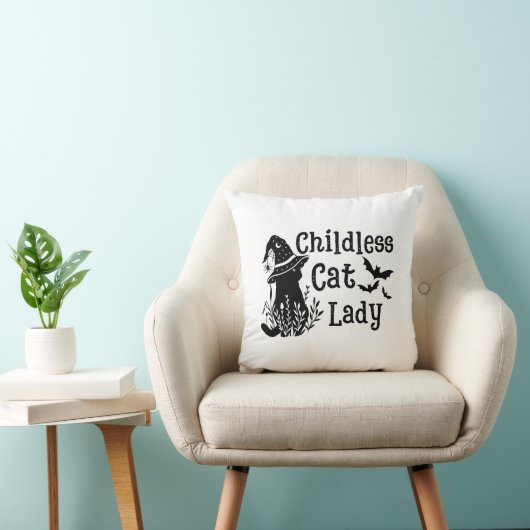 可愛おもしろい不気味いハロウィンの子なし猫レディ クッション (椅子)