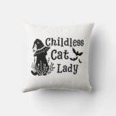 可愛おもしろい不気味いハロウィンの子なし猫レディ クッション (裏面)