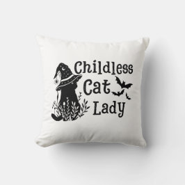 可愛おもしろい不気味いハロウィンの子なし猫レディ クッション