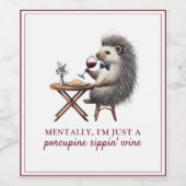 可愛おもしろい予測できない山嵐の蝶タイユニーク ワインラベル (シングルラベル)