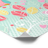 可愛お洒落いおもしろいスワールフクロウベビー名壁 ポスター (角)