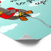 可愛お洒落いやる気を起こさせる鳥イラストレーション ポスター (角)