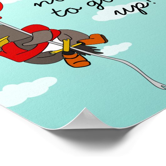 可愛お洒落いやる気を起こさせる鳥イラストレーション ポスター (角)