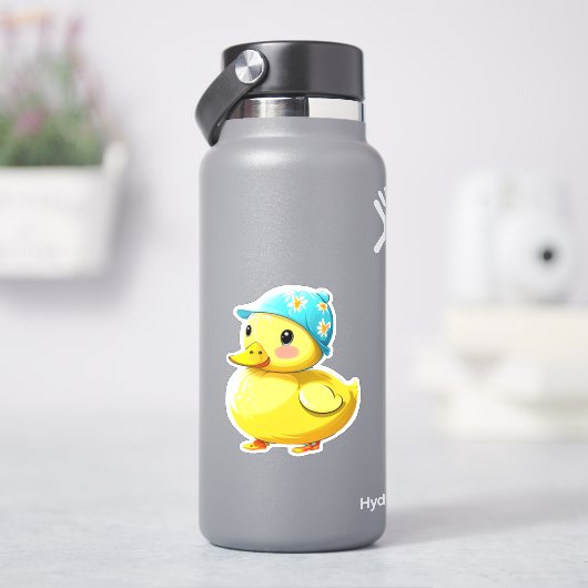 可愛お洒落いイエローゴムアヒルデカール シール (HydroFlask)
