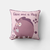 可愛お洒落いイノシシパーソナライズされた引用文 クッション (正面)