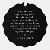 可愛お洒落いオレンジタイガージャングルラブ オーナメントカード (裏面)