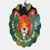 可愛お洒落いオレンジタイガージャングルラブ オーナメントカード (左)