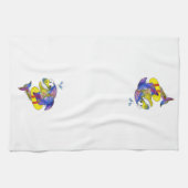 可愛お洒落いカラフルシャーク キッチンタオル (横)