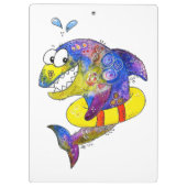 可愛お洒落いカラフルシャーク クリップボード (裏面)