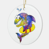 可愛お洒落いカラフルシャーク セラミックオーナメント (左)